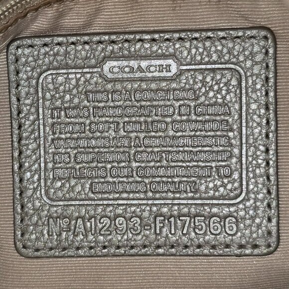 Coach F17566 Alexandra Ivory & Gray Pebble Grain Leather Shoulder Tote Bag - Picture 15 of 16